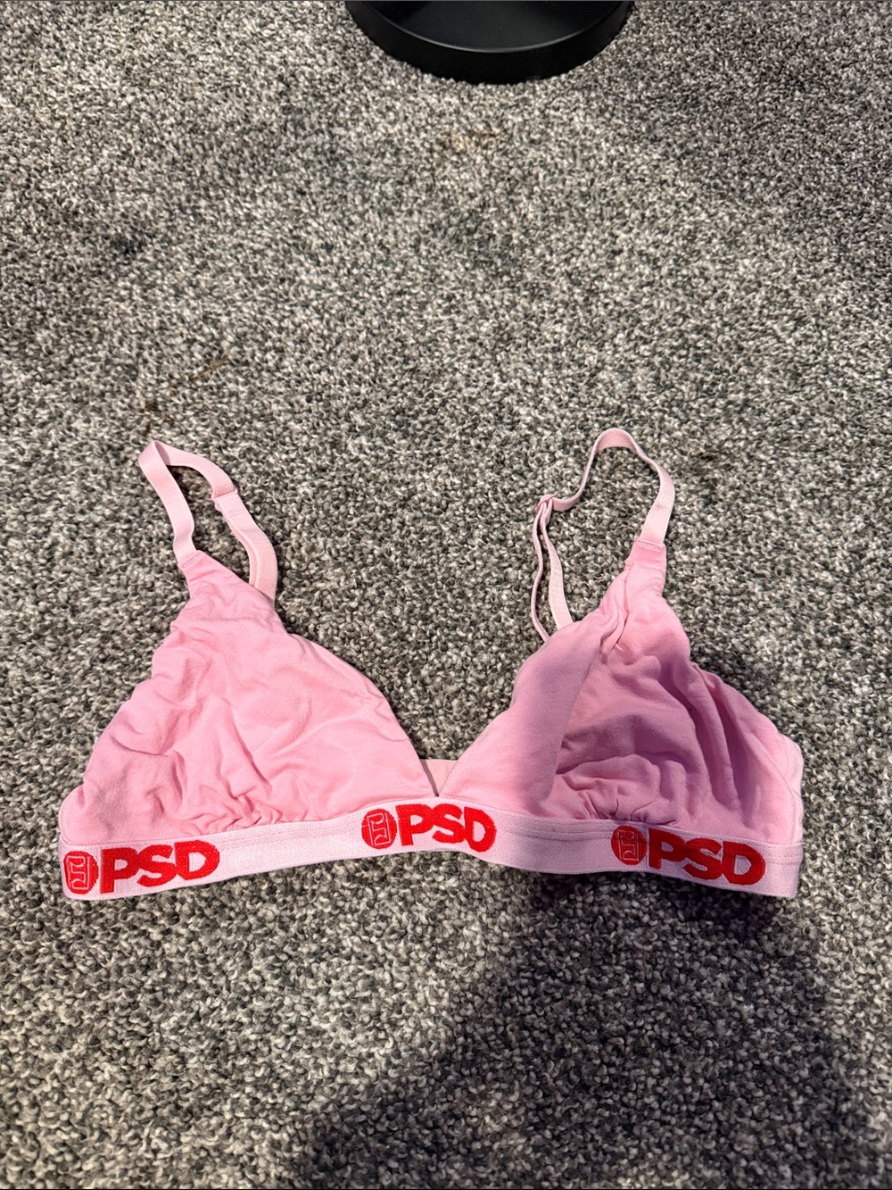 PSD Pink Wireless Triangle Bralette with Logo Band